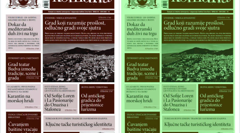 Novi 56. broj časopisa Komun@ posvećen kulturnom nasljeđu Budve Novi 56. broj časopisa Komun@ posvećen kulturnom nasljeđu Budve